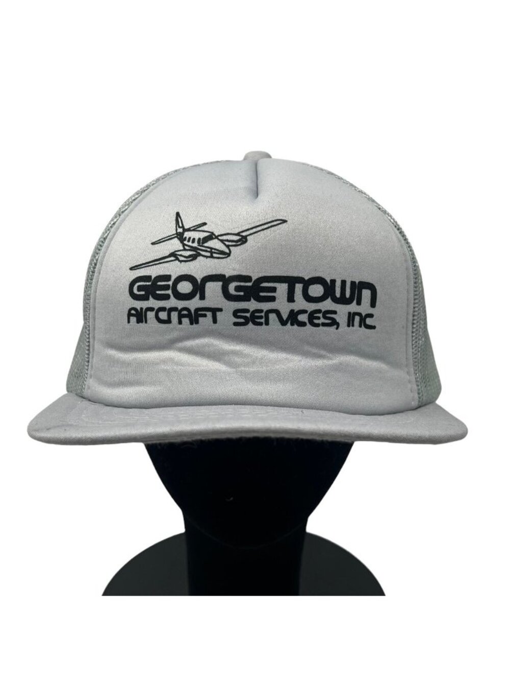 Georgetown Aircraft Service Snapback Trucker Mesh Hat Cap Airplane Pilot Vintage